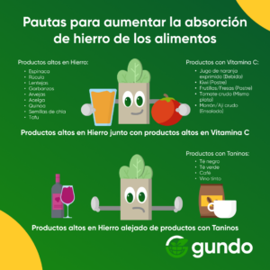 optimización de la absorción de hierro a nivel intestinal