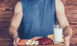 Deportista alimentos proteicos
